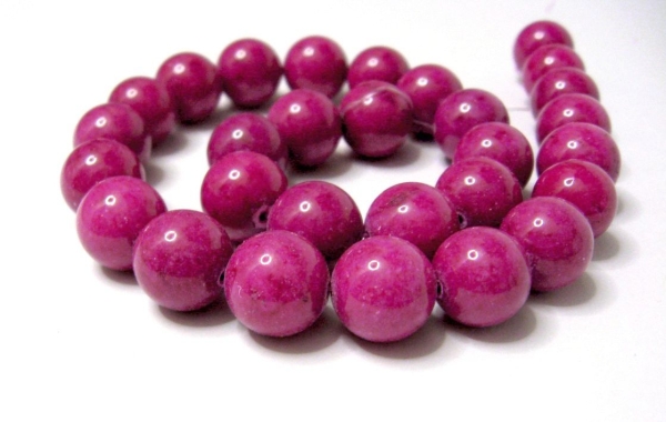 14 mm Jade Mashan Rubin-Violett Edelstein Strang